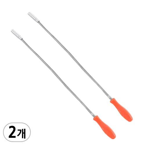 자바라 픽업툴 7LB 자석봉 자석 스틱 공구픽업툴 틈새작업 나사 볼트줍기 휘어지는 자석툴, 2개
