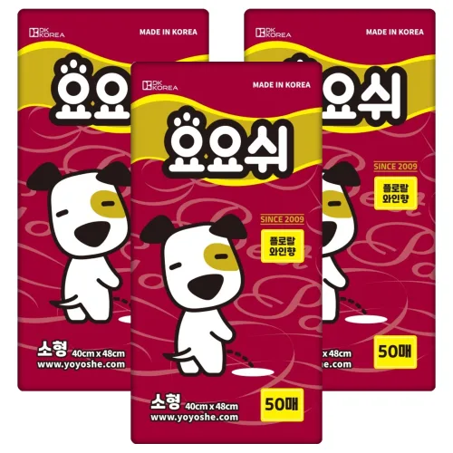 요요쉬 강아지 배변패드 와인 플로랄와인향, 50개입, 3개