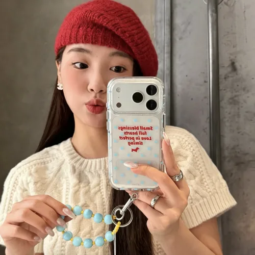 Ins Blue Love Red Dog Phone Case for Apple 18 17 16 15 Pro max