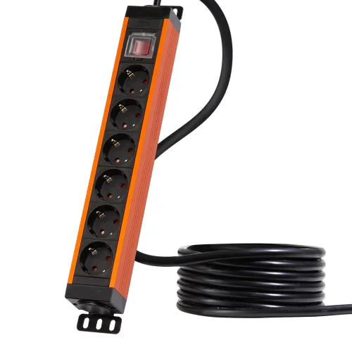 파워존 고용량 알루미늄 멀티탭 4000W 과부하차단 6구, 1개