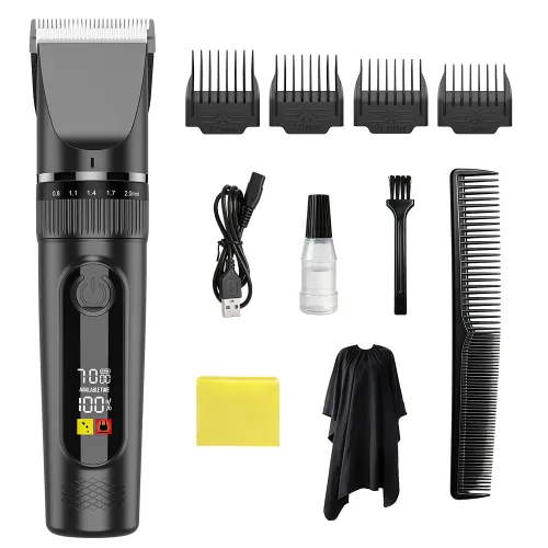 ACMEZING 남자 바리깡 전문가용 세라믹 이발기 저소음 LED 미용실 무선 헤어 클리퍼, SK-L26
