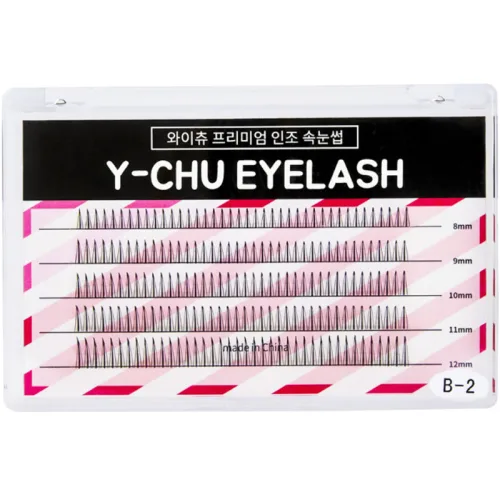 와이츄 프리미엄 가닥 부분속눈썹 12mm B-2-6, 블랙, 200개