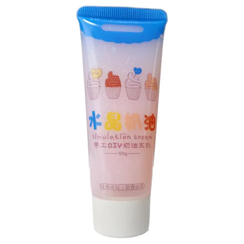 투명글리터 데코덴생크림50g, 글리터연핑크, 1개
