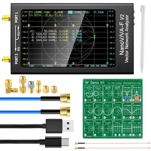 NanoVNA F V2 벡터 네트워크 분석기 5000mAh 3인치 4 터치 50KHz 3GHz