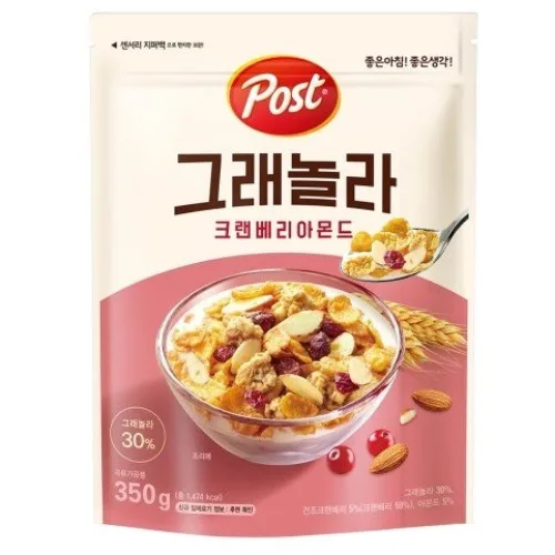 포스트 그래놀라 크랜베리 아몬드 시리얼, 350g, 12개