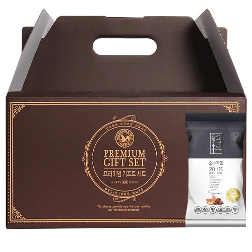 산과들에 순수가온 60입 하루견과류 선물세트, 1.2kg, 1세트, 20gx60개입x1박스