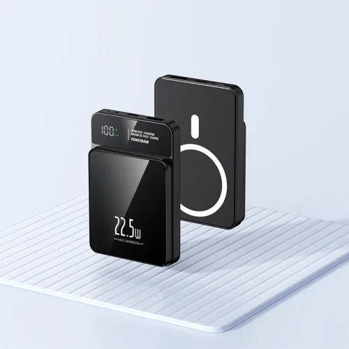 RYZO 22.5W 고속충전 20000mAh 대용량 보조배터리 초슬림 맥세이프보조배터리 무선충전 다양한 색상 선택, 1개, 블랙