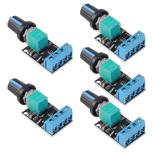 Dorhea 5개 PWM DC 모터 속도조절기 5V to 16V 12V 10A 무단계 속도 컨트롤러 전압조절모듈 LED 조광기, 5개