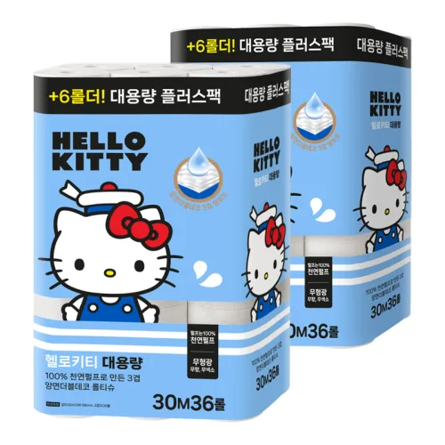 헬로키티 대용량 플러스팩 화장지