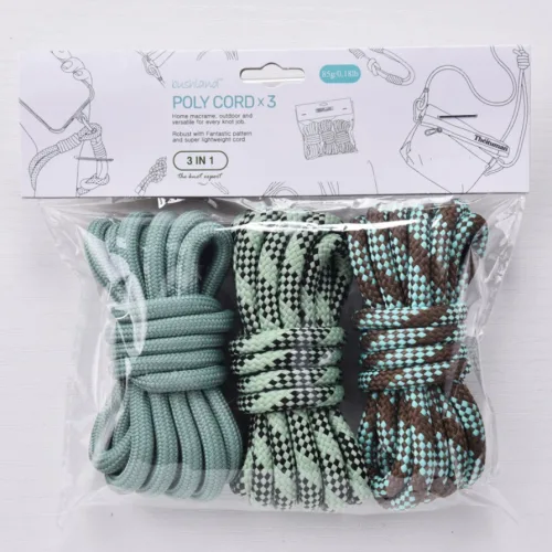 6mm 폴리 코드 3종 세트 3in1 소분 패턴 로프 마크라메 재료, 07. Dust Green