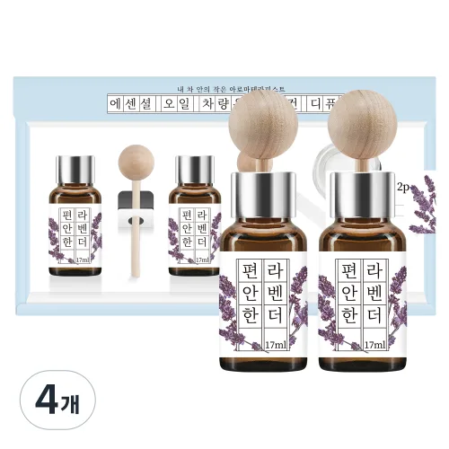 더허브샵 에센셜오일 차량용 디퓨저 17ml, 4개, 편안한라벤더