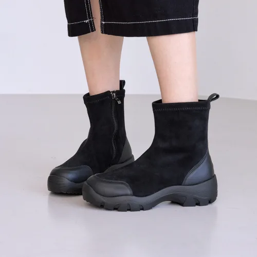슈리오 여성 스웨이드 캐주얼 컴포트 앵클부츠 5cm