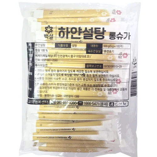 백설 하얀설탕 롱슈가 500g (5g x 100입)