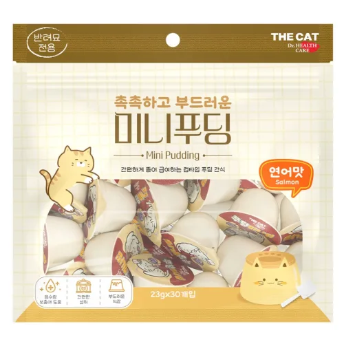 더캣 고양이 미니컵 푸딩 간식 30p, 690g, 1개, 연어맛