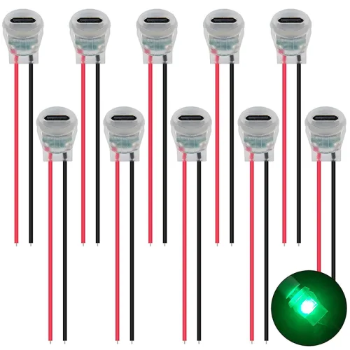 2핀 전선 LED 라이트용 USB 타입C 암커넥터 직압착식 암소켓 베이스, 10개