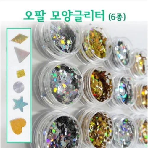 [고네일]오팔모양글리터(6종)/홀로그램글리터/골드홀로그램글리터/실버홀로그램글리터/실버오팔글리터/골드오팔글리터/네일글리터/별글리터/하트글리터/마름모글리터/세모글리터/네모글리터/네일재