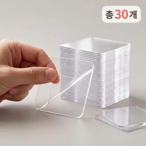 초강력 뭐든부착 투명한 양면 접착패드, 30개
